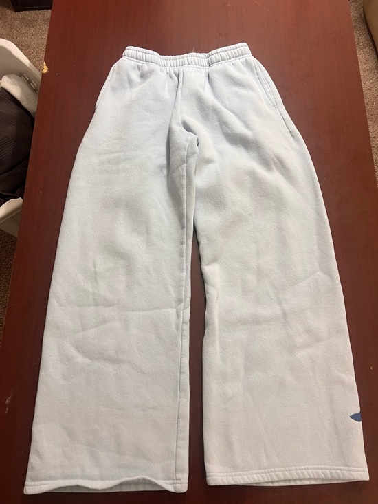 Edikted Pants - Edikted Light Blue Straight Leg Fleece Pants